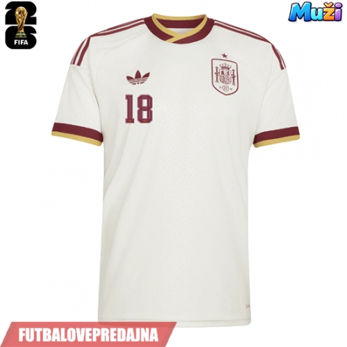 Lacne Muži Futbalové dres Španielsko Martin Zubimendi #18 MS 2026 Krátky Rukáv - Preč